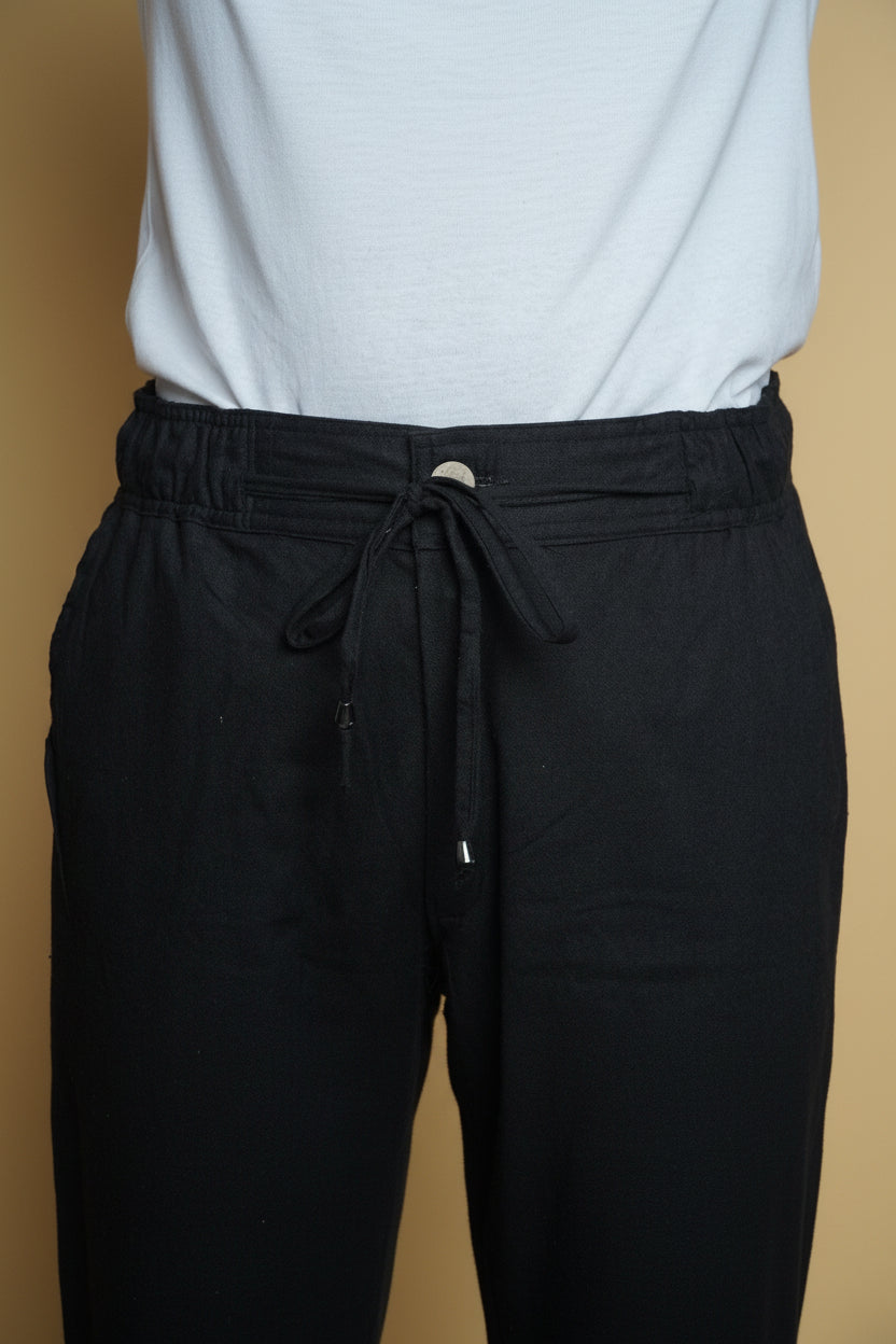 Men Mid Rise Black Colour Cotton Lounge Pajama Pant