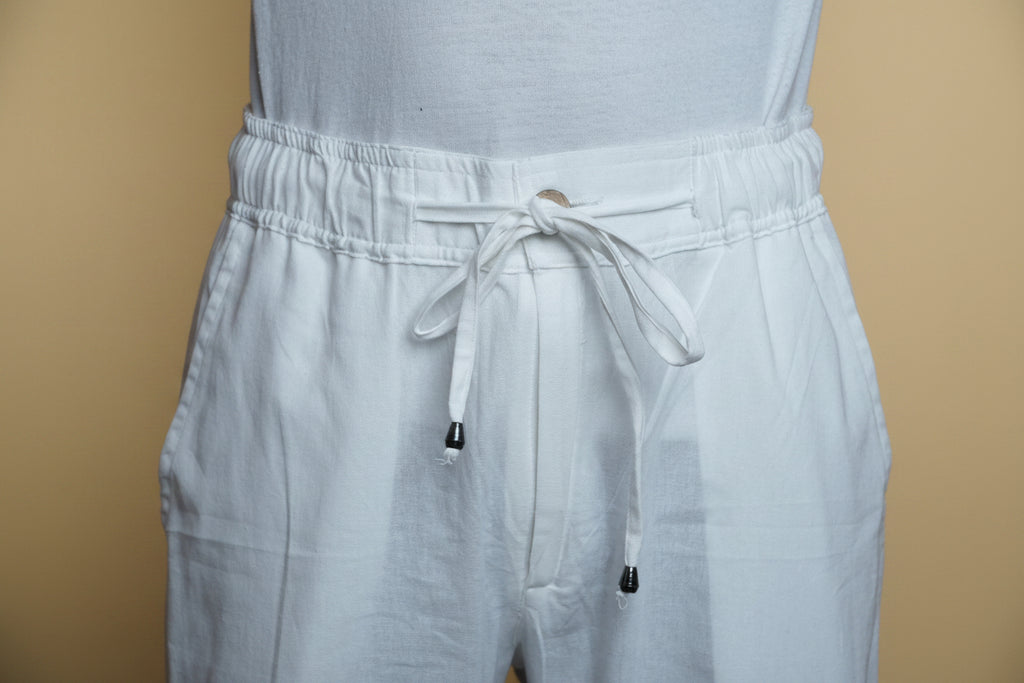 Men Mid Rise White Colour Cotton Lounge Pajama Pant