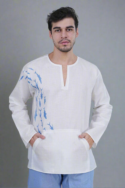 Aqua Drift Kurta - Nirmal Online