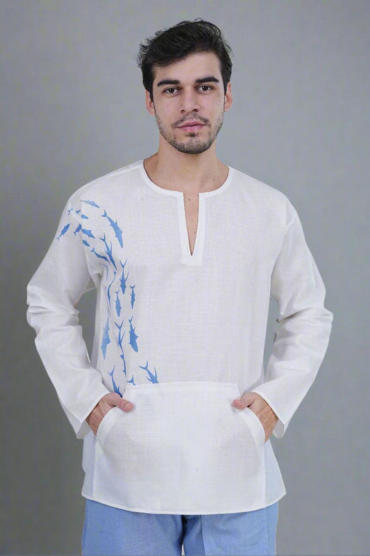 Aqua Drift Kurta - Nirmal Online