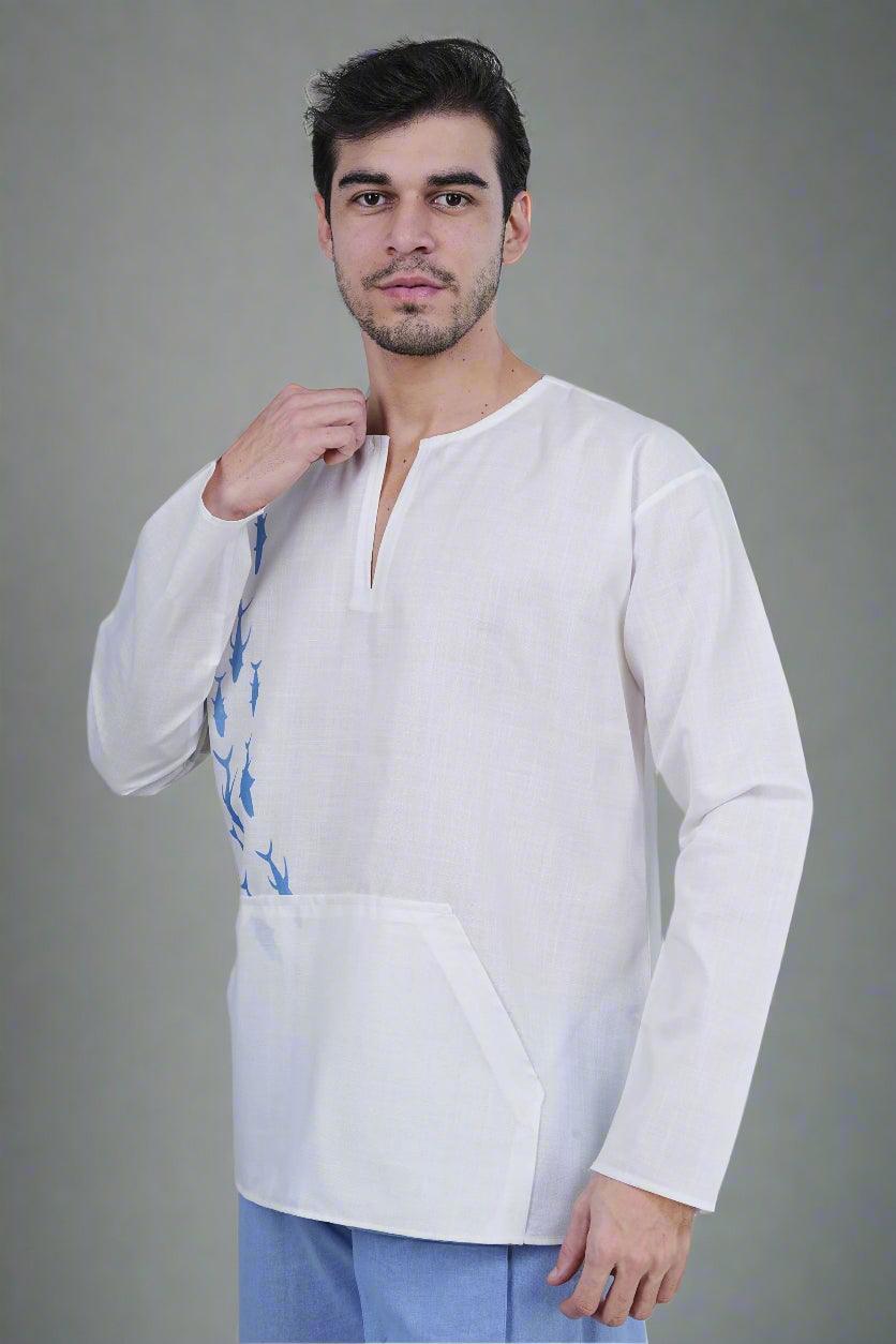 Aqua Drift Kurta - Nirmal Online