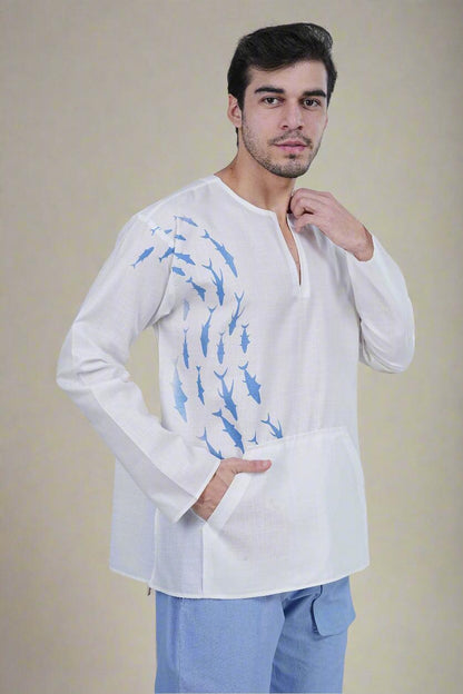 Aqua Drift Kurta - Nirmal Online