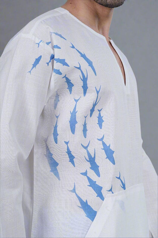 Aqua Drift Kurta - Nirmal Online