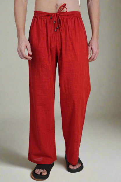 Red Cotton Pajama - Nirmal Online