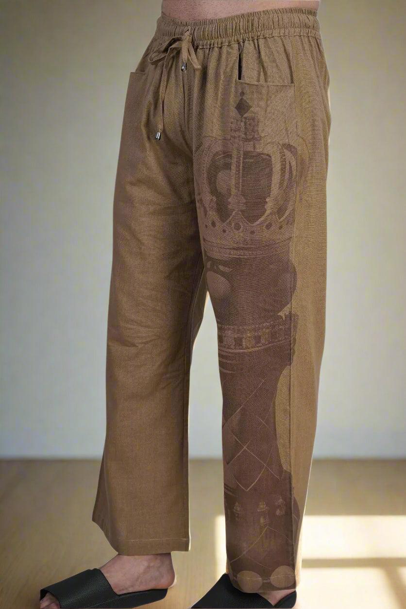 Brown Chess King Print Pajama - Nirmal Online