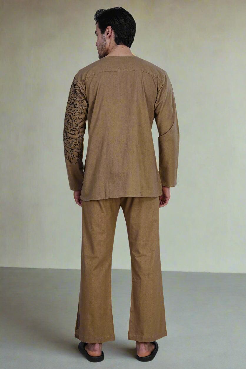 Brown Chess King Print Pajama - Nirmal Online