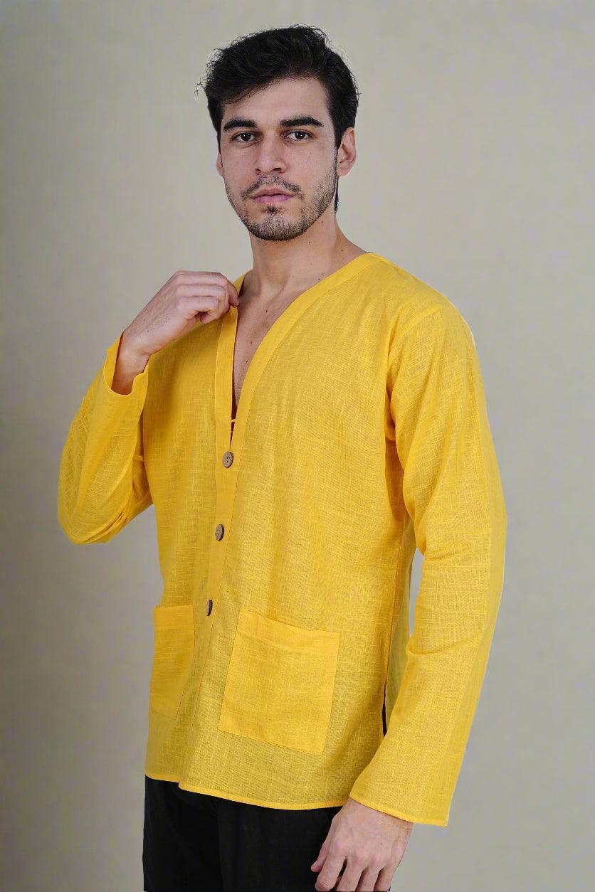 Yellow Elegance Kurta - Nirmal Online