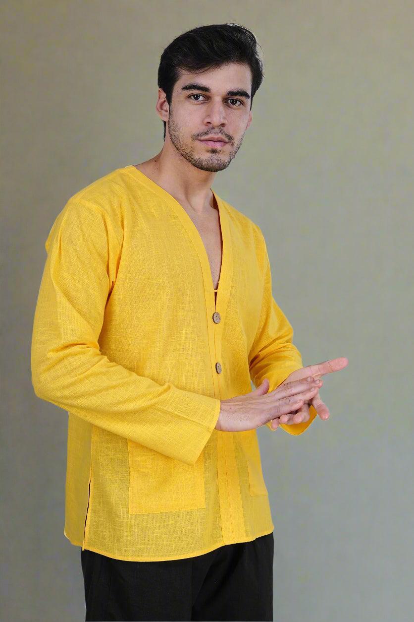 Yellow Elegance Kurta - Nirmal Online