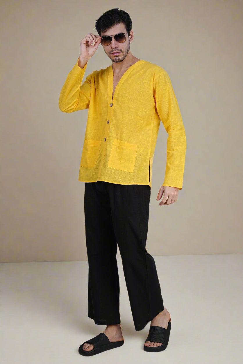 Yellow Elegance Kurta - Nirmal Online