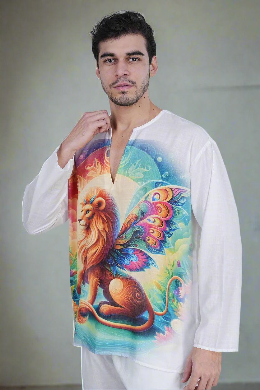 Enchanted Lion Kurta - Nirmal Online