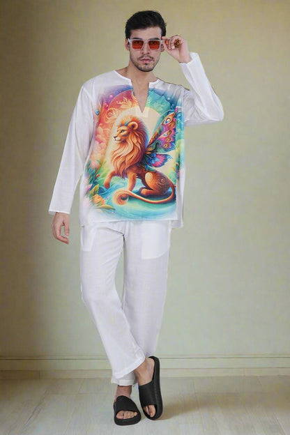 Enchanted Lion Kurta - Nirmal Online
