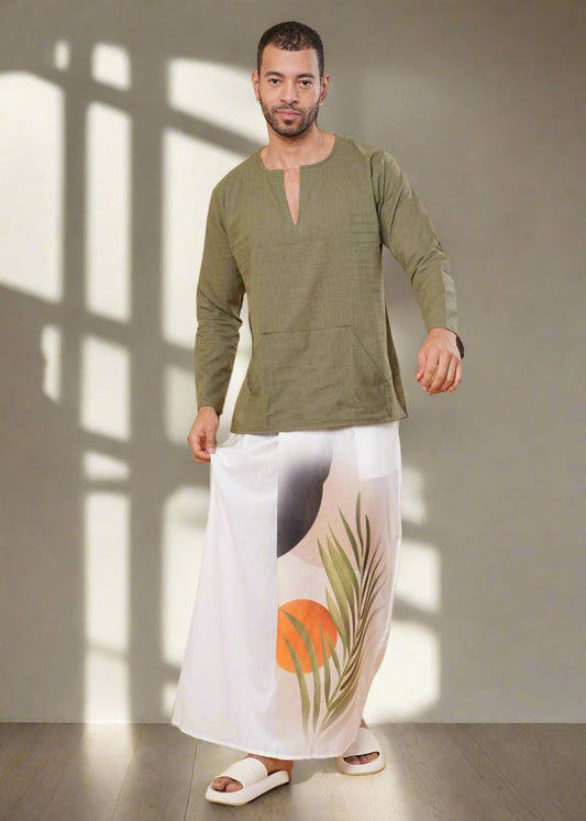 Sun & Leaf Wrap Pajamalungi