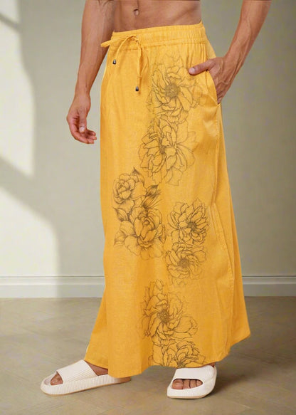 Mustard Floral Printed  Pajamalungi