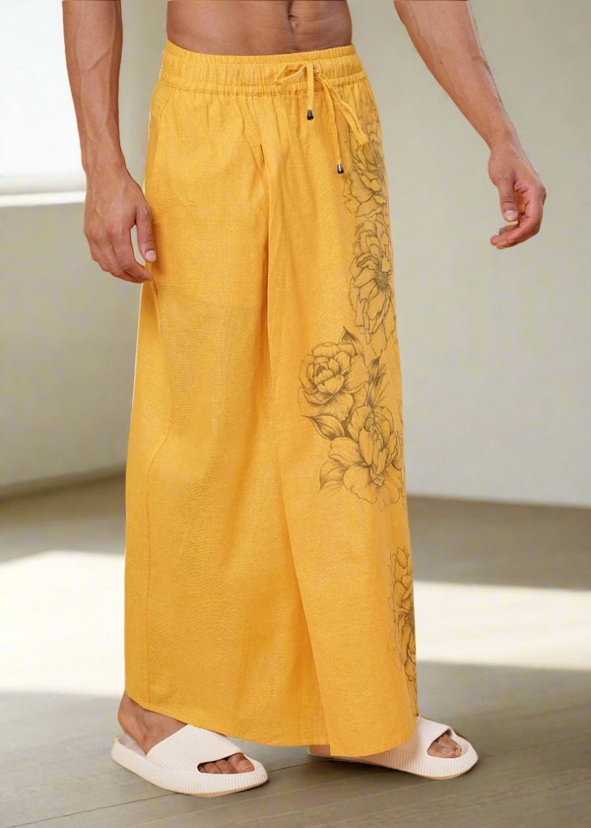 Mustard Floral Printed  Pajamalungi