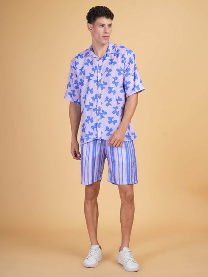 Indigo Bloom Shirt&Short Set