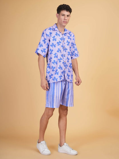 Indigo Bloom Shirt&Short Set