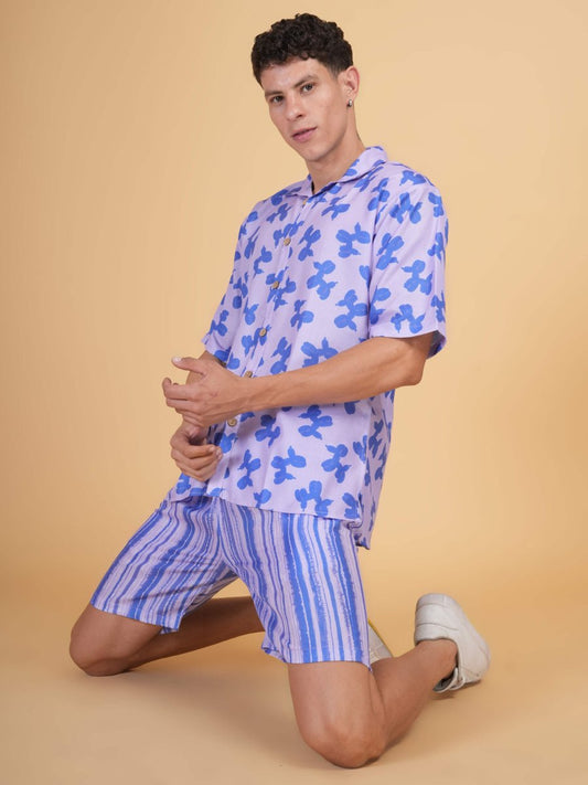 Indigo Bloom Shirt&Short Set