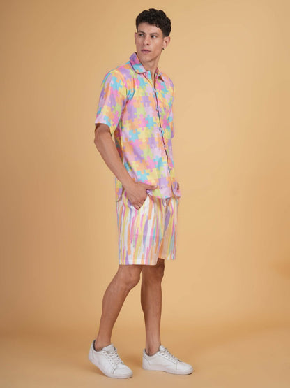 Pastel Puzzle Shirt&Short Set