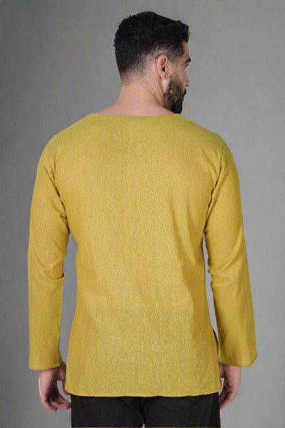 Mustard Aura Pocket Kurta - Nirmal Online