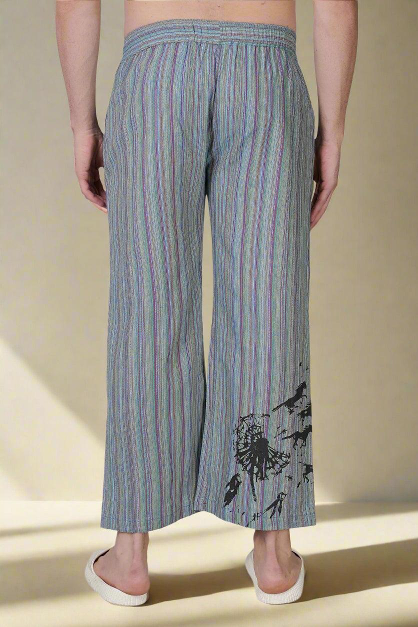 Breezy Stripe Horse Print Lounge Pants - Nirmal Online