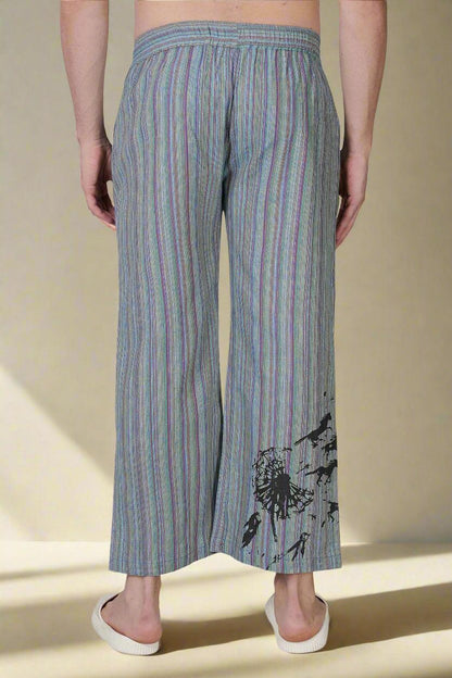 Breezy Stripe Horse Print Lounge Pants - Nirmal Online