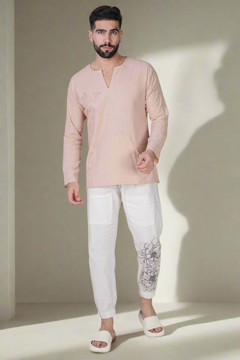 Blush Bloom Ensemble Kurta - Nirmal Online