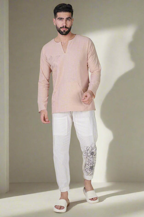 Blush Bloom Ensemble Kurta - Nirmal Online