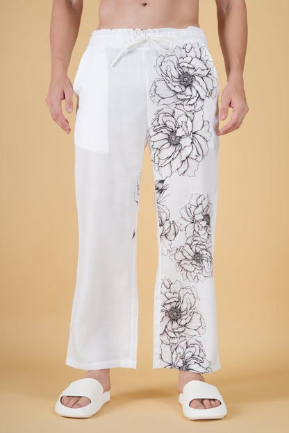 Floral Print White Pajama