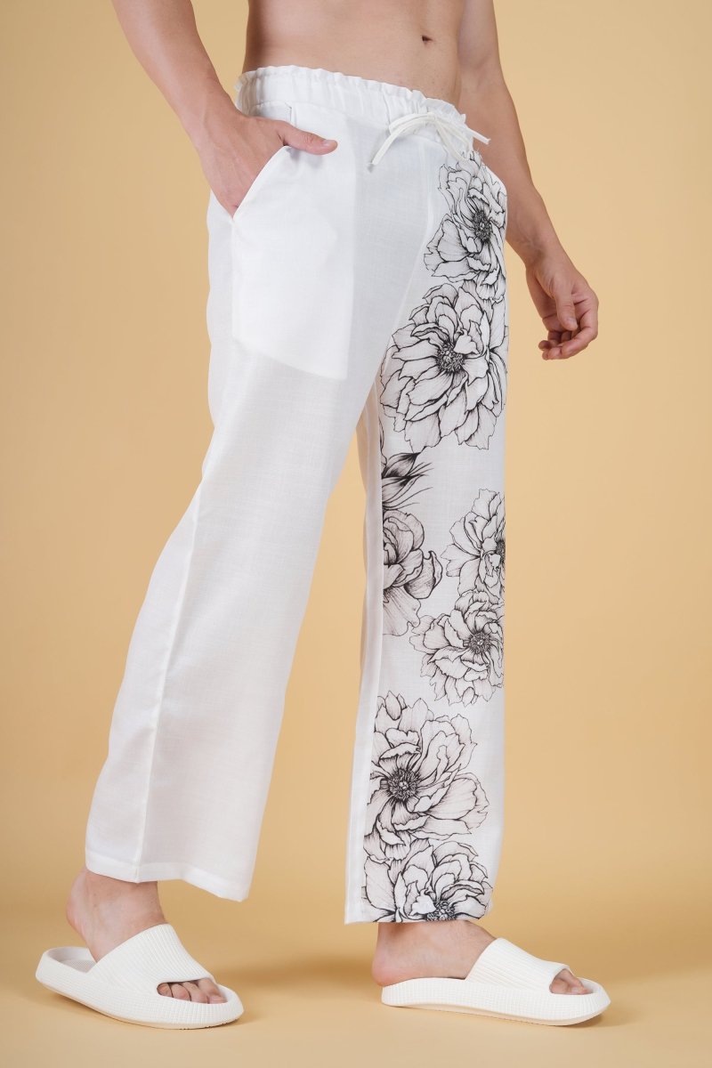 Floral Print White Pajama