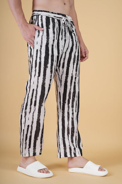 Black & White Brush Stripe Pajama