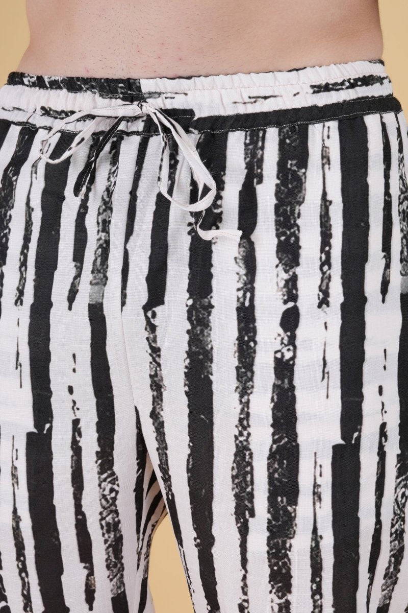 Black & White Brush Stripe Pajama
