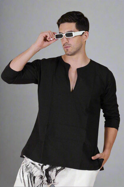 Plain Body fit Cotton Kurta - Nirmal Online