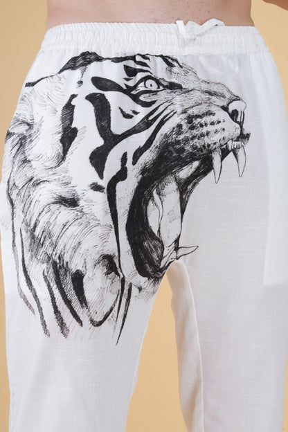 Lion Print White Pajama