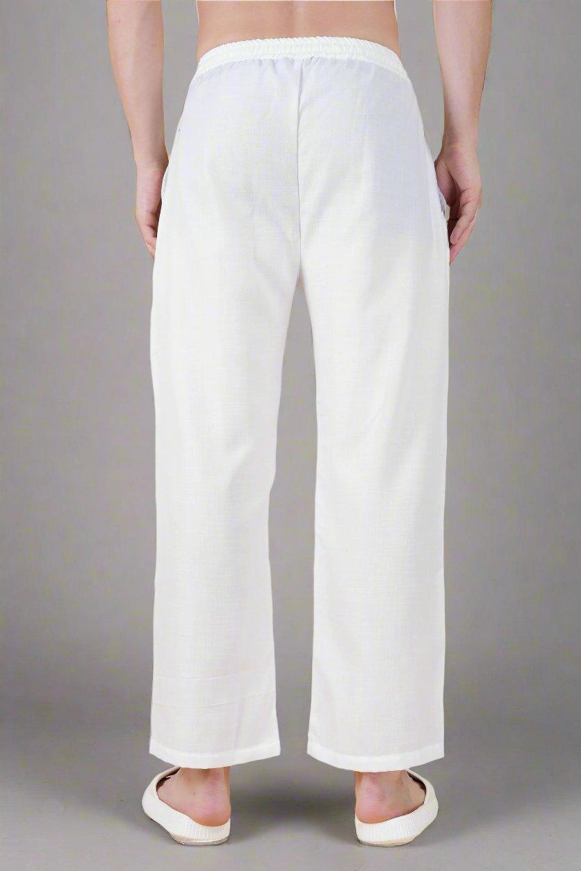 Lion Printed White Pajama - Nirmal Online