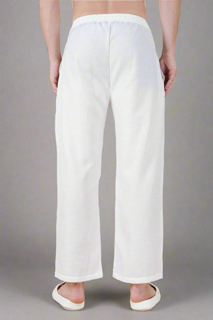 Lion Printed White Pajama - Nirmal Online