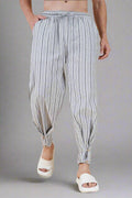 Grey Vertical Line Yarn Dyed Pajama - Nirmal Online
