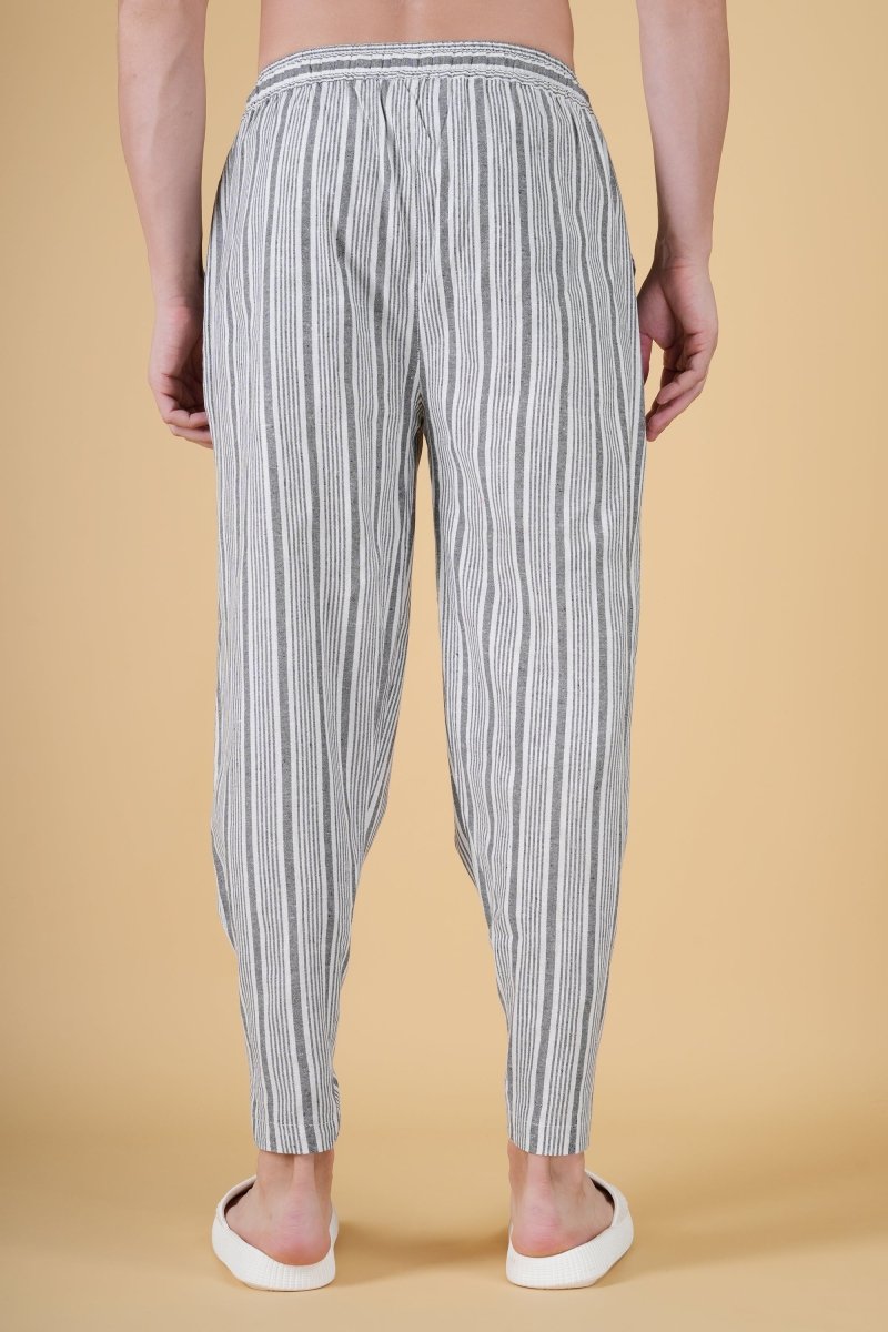 Men Grey Stripe Jogger Pajama