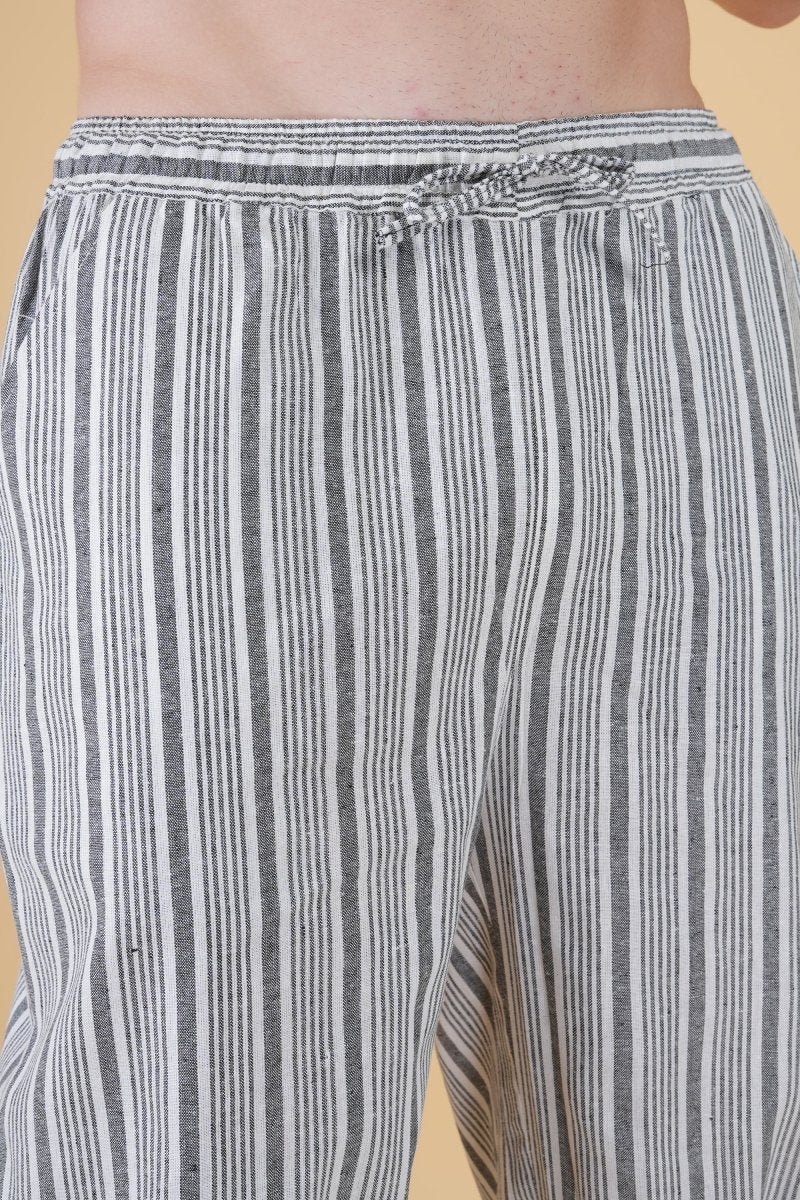 Men Grey Stripe Jogger Pajama