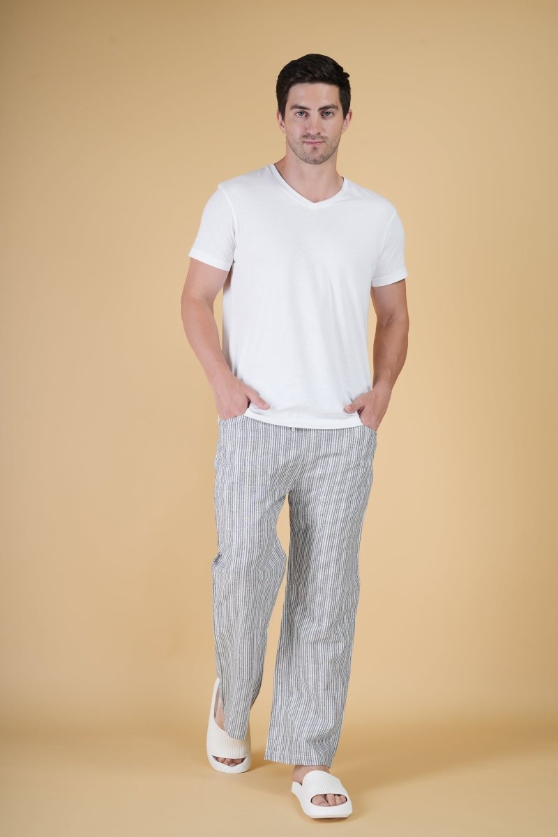 Men Grey Stripe Pajama