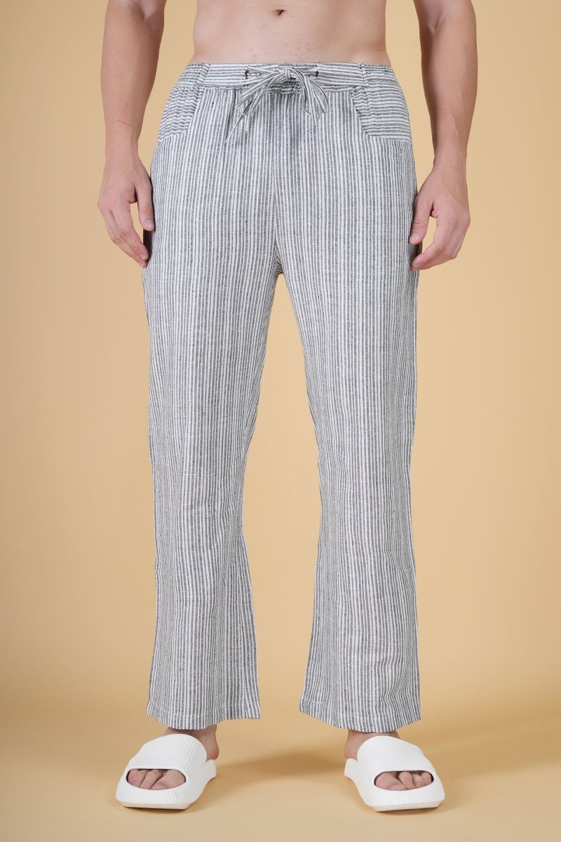 Men Grey Stripe Pajama