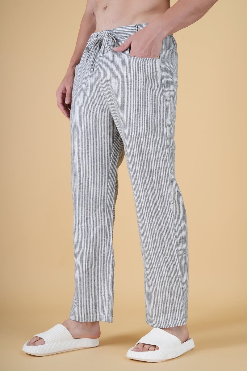 Men Grey Stripe Pajama