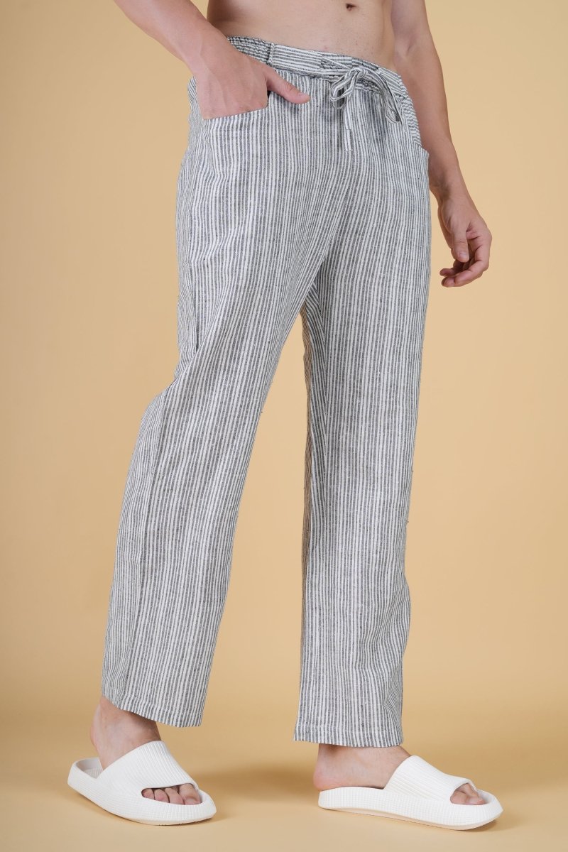 Men Grey Stripe Pajama