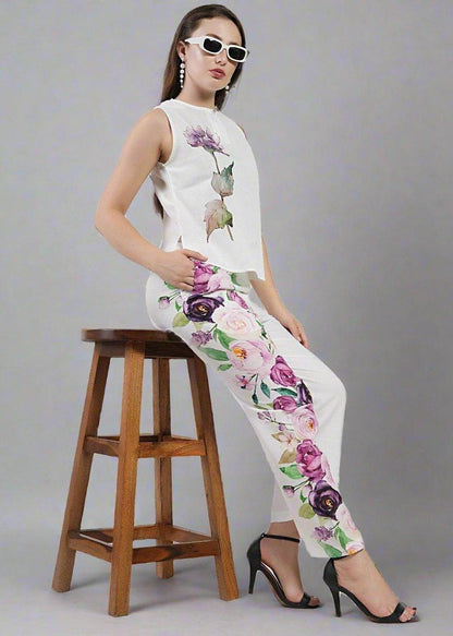 Elastic Waist Poly Linen Trousers For Effortless Style - Nirmal Online