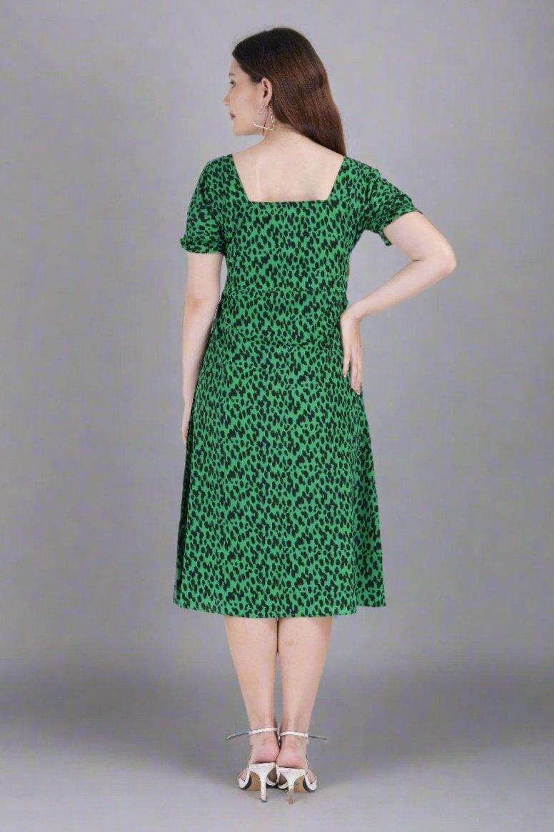 Emerald Panther Midi Dress - Nirmal Online