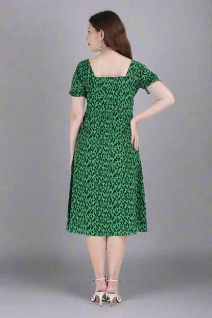 Emerald Panther Midi Dress - Nirmal Online