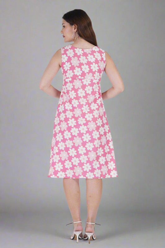 Blossom Charm Sleeveless Dress - Nirmal Online
