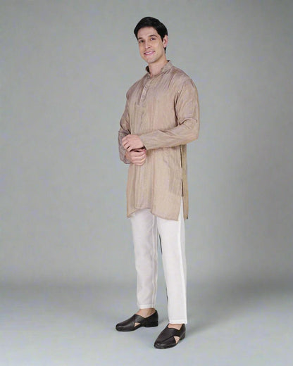 Beige Aura Kurta - Nirmal Online