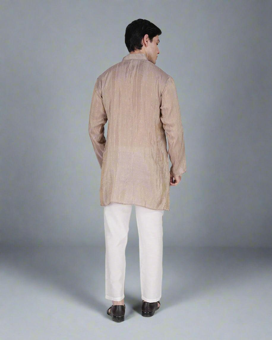 Beige Aura Kurta - Nirmal Online