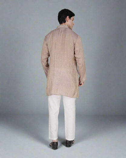 Beige Aura Kurta - Nirmal Online
