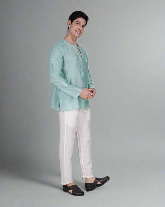Mint Serenity Ensemble Kurta - Nirmal Online